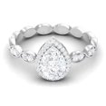 thumbnail image 5 of Silvago Jewel 2 Ct Pear Cut Diamond Rings for Women's - 14K White Gold Over Rings for Her - Halo Engagement Wedding Diamond Rings - Christmas Special Gift for Her - Gorgeous Anniversary Gifts, 5 of 8