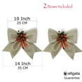 thumbnail image 2 of Allgala Christmas Decorative Bows for Wreath Garland Treetopper Christmas Tree (12" Jumbo Champagne 2-PK)-XBW93046, 2 of 2
