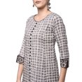 thumbnail image 4 of Yash Gallery Women's Cotton Checks Print Anarkali Kurta (Brown), 4 of 5