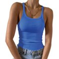 thumbnail image 1 of Artfish Women's Sleeveless Tank Top Form Fitting Scoop Neck Ribbed Knit Basic Cami Shirts, 1 of 7
