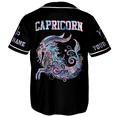 thumbnail image 3 of Lotusprinthandmade Personalized Name Capricorn Zodiac Baseball Jersey XS-5XL Multicolor, capricorn shirt, capricorn birthday shirt, capricorn shirts for women, 3 of 5