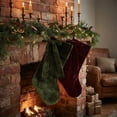 thumbnail image 6 of Velvet Christmas Stockings, Vintage Christmas Stockings, with Velvet Bow for Fireplaces, Classical Christmas Stocking, Traditional Christmas Stocking Decoration, Green, 6 of 6