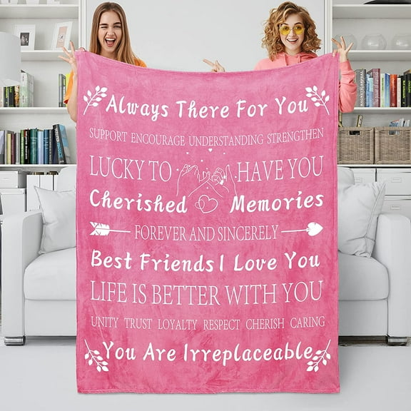LHSHID Best Friend Birthday Gifts for Women Unique Female Friendship Gifts for Bestie Fleece Throw Blanket 30x40in