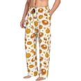 thumbnail image 2 of Uemuo Pumpkin Maple Leaves Pattern Men's Wide Leg Palazzo Lounge Pants with Pockets Light Weight Loose Comfy Casual Pajama Pants-, 2 of 9