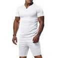thumbnail image 3 of Men's 2 Piece Outfits Short Sleeve T-shirt Tracksuit Summer Tee Shirt and Shorts Set 2 Sets Casual Sports Suit, 3 of 8