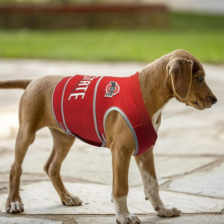 Pets First NCAA Ohio State Buckeyes Dog Anxiety Calming Shirt Soothing Solution Vest Dogs Cats Keeps Dogs Calm Feeling Safe Relaxing Jacket