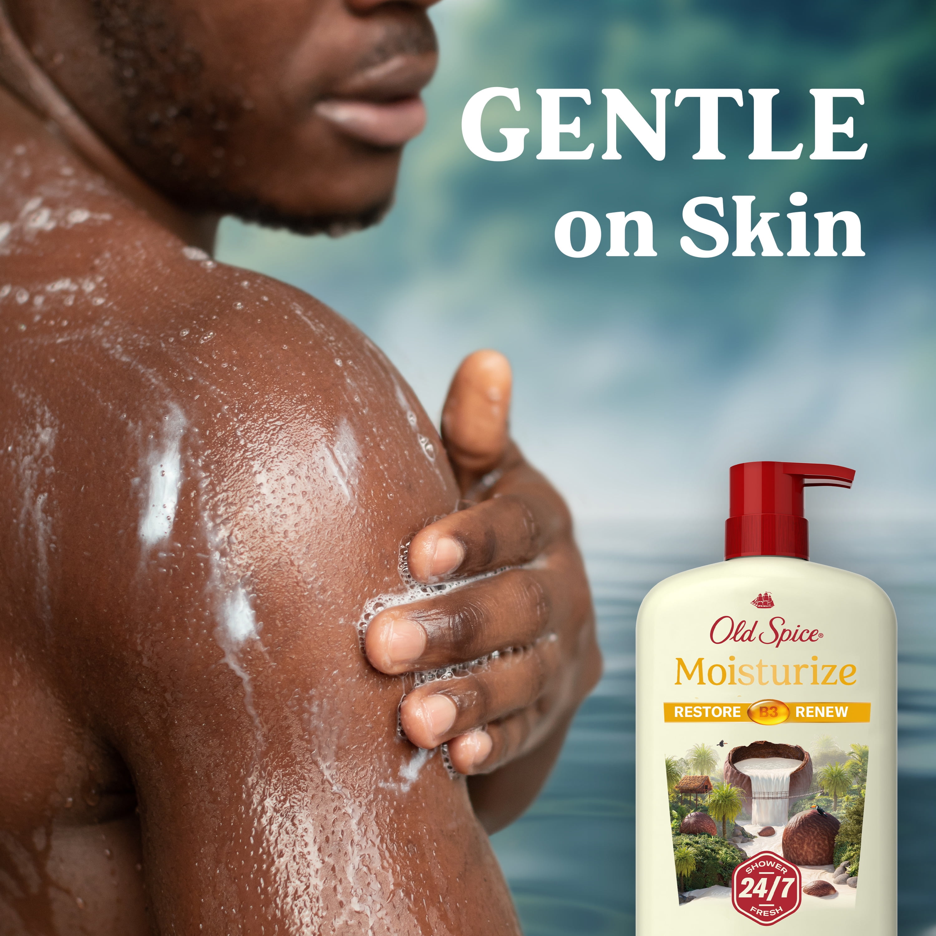(2 pack) Old Spice Men's Body Wash Moisturize with Shea Butter, All Skin Types, 30 fl oz
