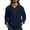 hgg095-Dark Blue, variant on Half Button Hooded Beach Pullover for Men, Long Sleeve Casual Top Featuring a Chest Pocket and Adjustable Drawstring for Relaxed Vacation and Lounge Wear