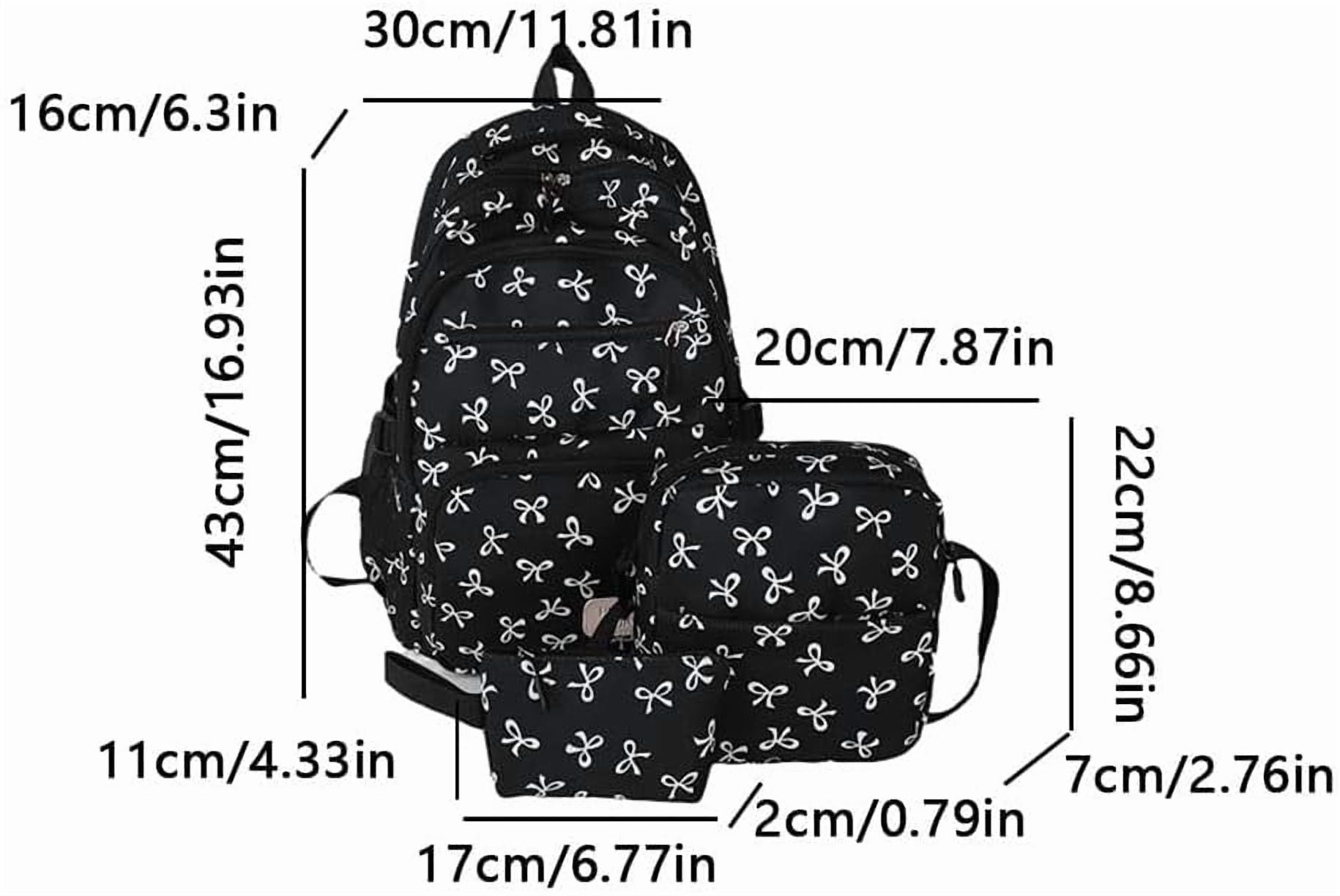 Lohol Coquette Aesthetic Backpack - Cute Kawaii Bow Rucksack for Women, Trendy & Lightweight Nylon Daypack (A03 Bow Black)