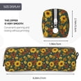 thumbnail image 3 of Yiaed Fall Daisy Leaf Nuts Print Leather Pencil Case - Leather Pen Pencil Holder - Elegant & Practical Pencil Pouch for Work & Office, 3 of 7