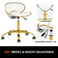 thumbnail image 7 of Ergonomic Saddle Stool Salon Stool with Backrest - Hydraulic Adjustable Rolling Office Chair, Soft Cushion & Wheels for Home, Dental, Tattoo Salon, 7 of 7