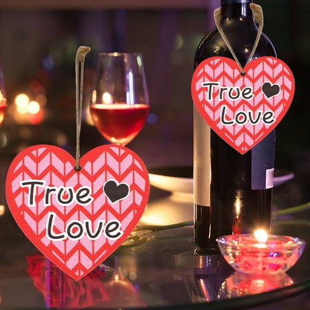 

Dealovy Wooden Valentine s Day Pendants Ornament Gift Box Red Wine Bottle Tree Hanging Ornaments Decorations Gift 7cm/2.8inch