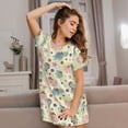 thumbnail image 3 of Pofeuu Turtle Crab Sea Horse Print Women's Loose Fit Short Sleeve Nightgown, Comfortable Sleep Dress for Women, Casual Lounge Sleepwear, Soft Cotton Sleep Dress, 3 of 6