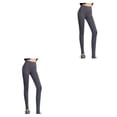 thumbnail image 2 of Sonducket Pantalones de Yoga elásticos de cintura alta para correr y correr para mujer, pantalones deportivos de poliéster para gimnasio, Gris S 2Conjunto, 2 of 6