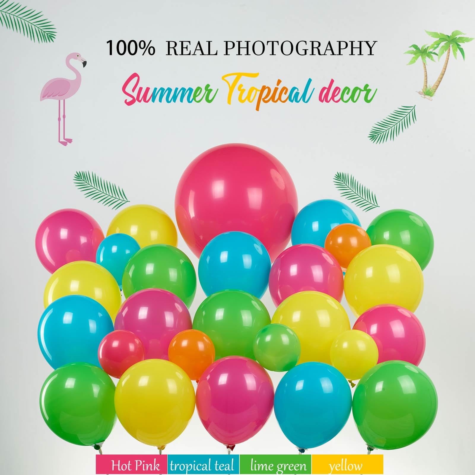 FROUFING Tropical Balloon Garland Arch Kit KKS1&nbsp;139pcs with Flamingo Letter Coconut Tree Pineapple letter mylar balloons for Summer Beach Party Hawaiian Theme Birthday Decorations