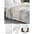 thumbnail image 6 of Palm Tree King Size Flat Sheet, Wrinkleproof & Fadeproof Cooling Flat Bed Sheet Only, Blue Tropical Plant Summer Retro Wood Plank Breathable Soft Bedding Top Sheets 105 x 98 Inches, 6 of 8
