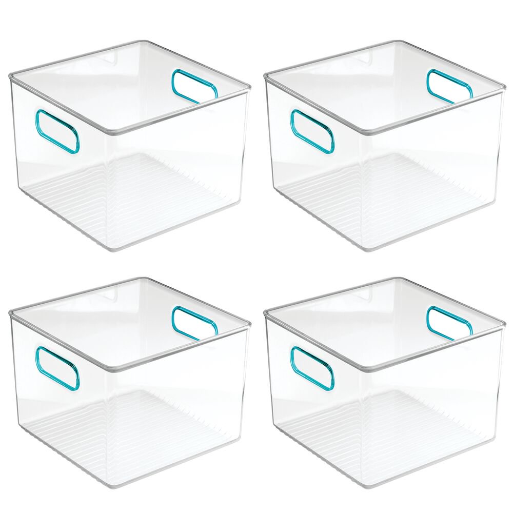 mDesign Plastic Storage Desk Organizer Bin for Home, Office, 4 Pack