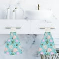 thumbnail image 6 of 2 Pcs Hanging Towels, Dish Towels Cute Elephant Family in Flowers Garden Absorbent Hand Towels with Hanging Loop Washcloth for Bathroom Kitchen, 6 of 6
