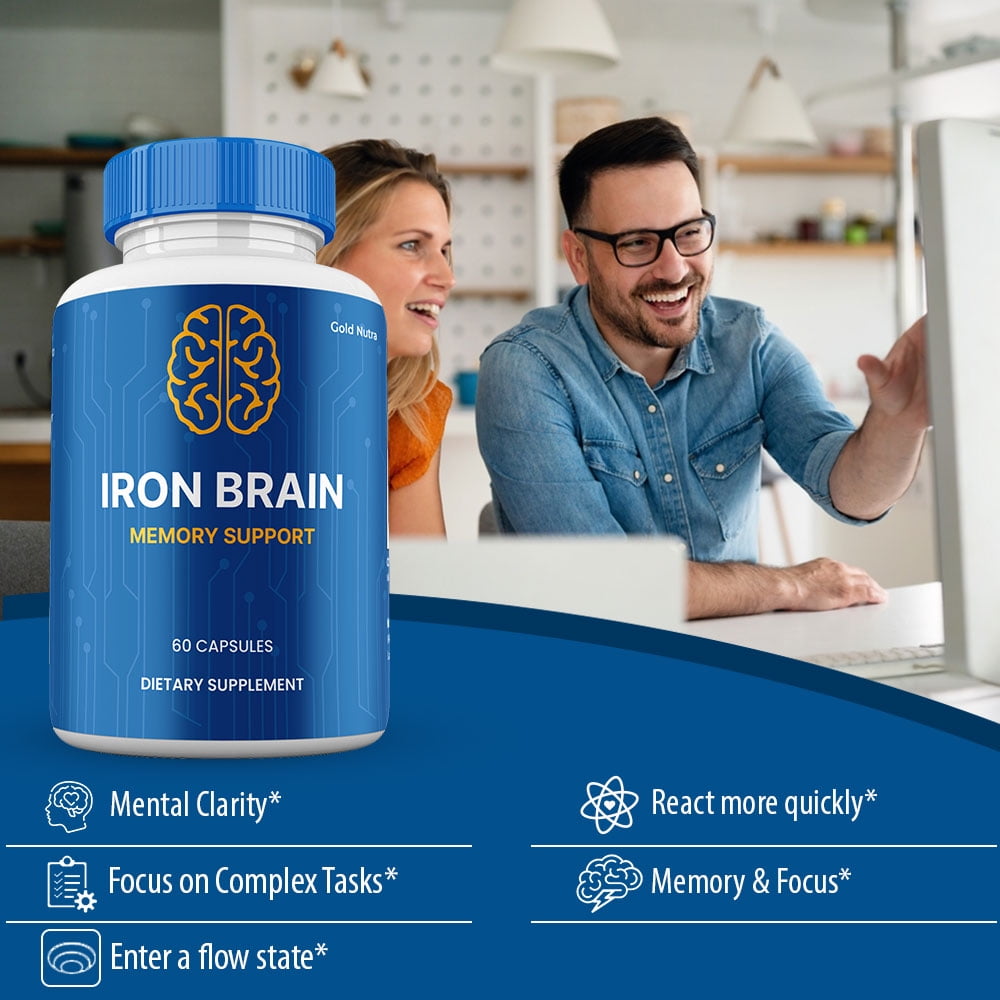 Iron Brain Capsules, Maximum Strength Pills Cognitive and Brain, IronBrain Supplement for Neuro Health (5 Pack)
