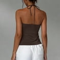 thumbnail image 6 of YUGYXL Halter Neck Tank Tops for Women Sleeveless Solid Color Bandeau Top Asymmetrical Hem Summer Fashion Outfits XXL, 6 of 6