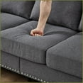 thumbnail image 5 of 59.5" American Classic Loveseat with Storage | 100% Polyester Fabric | Round Arms | Gray, 5 of 10