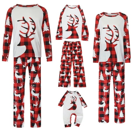 

Tarmeek Family Matching Red Christmas Pajamas Set for Mom Dad Kids Baby Long Sleeve Xmas Elk Printed Tops and Pants Sleepwear Nightwear Set for Christmas Pajamas Party