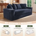 thumbnail image 5 of Lunale Convertible Sleeper Sofa Bed, Boneless Futon Cloud Couch, No Assembly Required, Pull Out Floor Couch Bed for Living Room, Blue Corduroy, 5 of 8