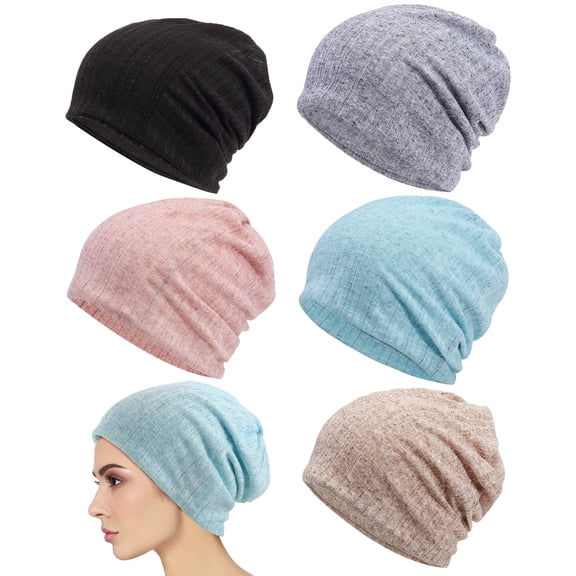 VEGCOO 5 Pieces Slouchy Beanie Hats for Women – Soft Lightweight Turbans, Chemo Headwear for Cancer Patients, Versatile Head Wraps & Scarves