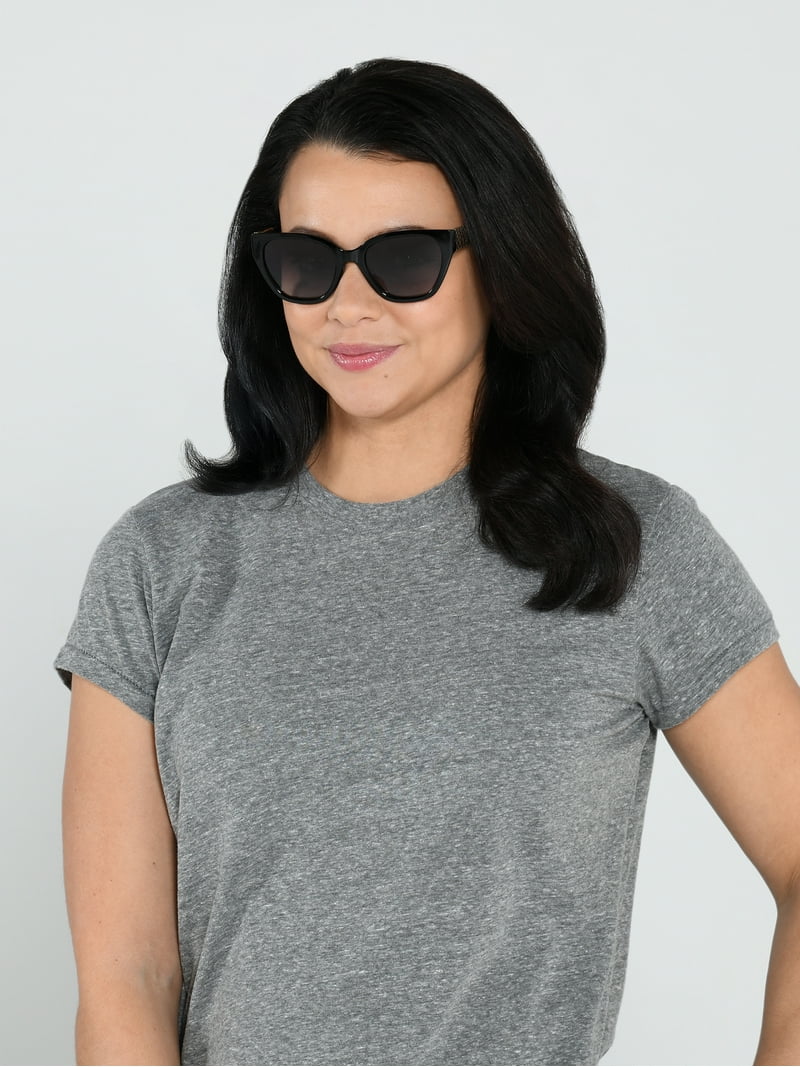 Panama Jack x Foster Grant Black Cat-Eye Women's Polarized