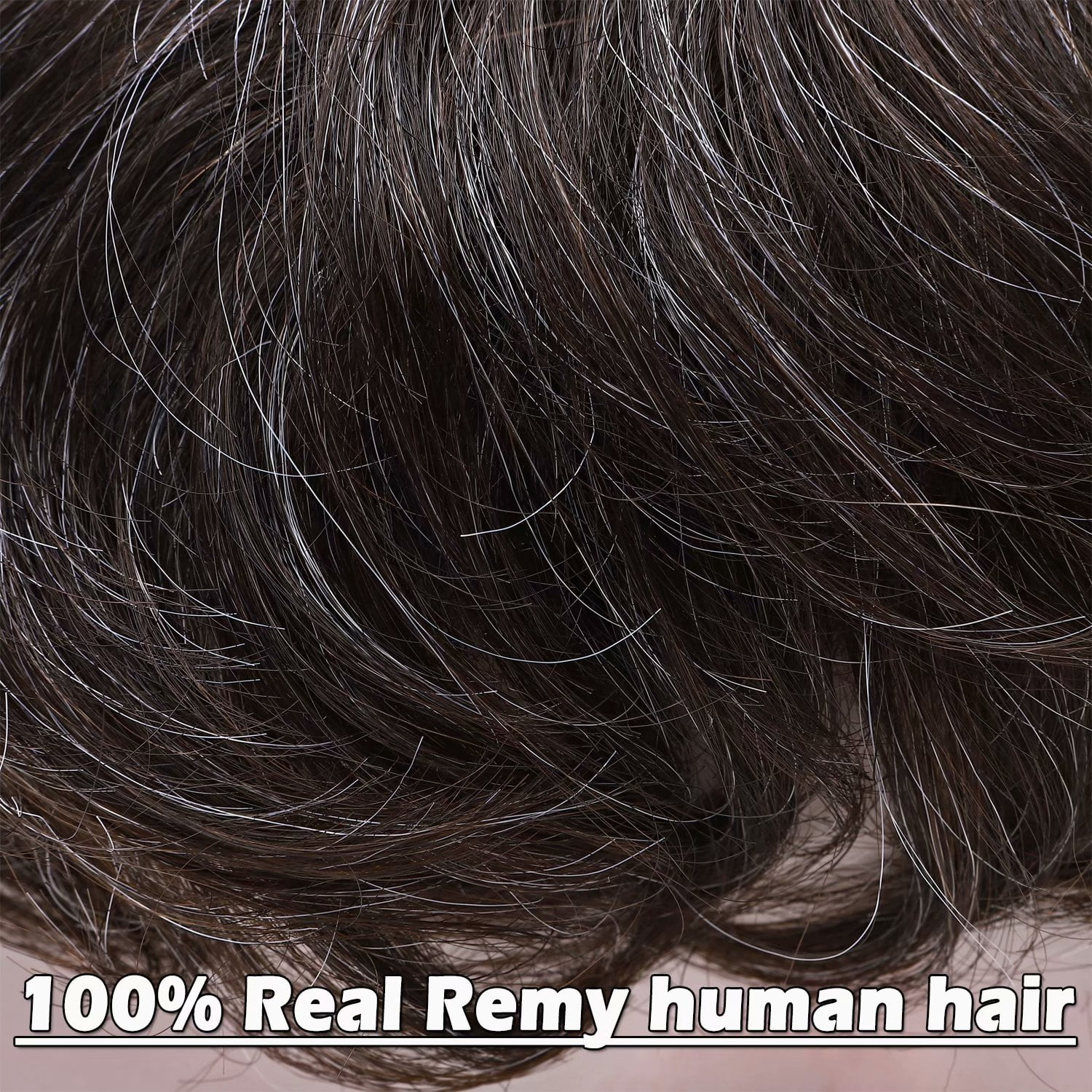 Benehair Mens Hair Loss Hair Wigs 100% Human Hair Toupee 100% Remy Human Hair Extensions Hairpiece Clip In 4" Grey US