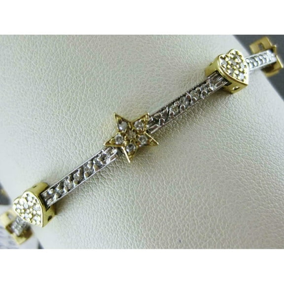 Silver & Stone Jewels Women's Round Cut Cubic Zirconia 14K White Gold Finish Silver Tennis Bracelet