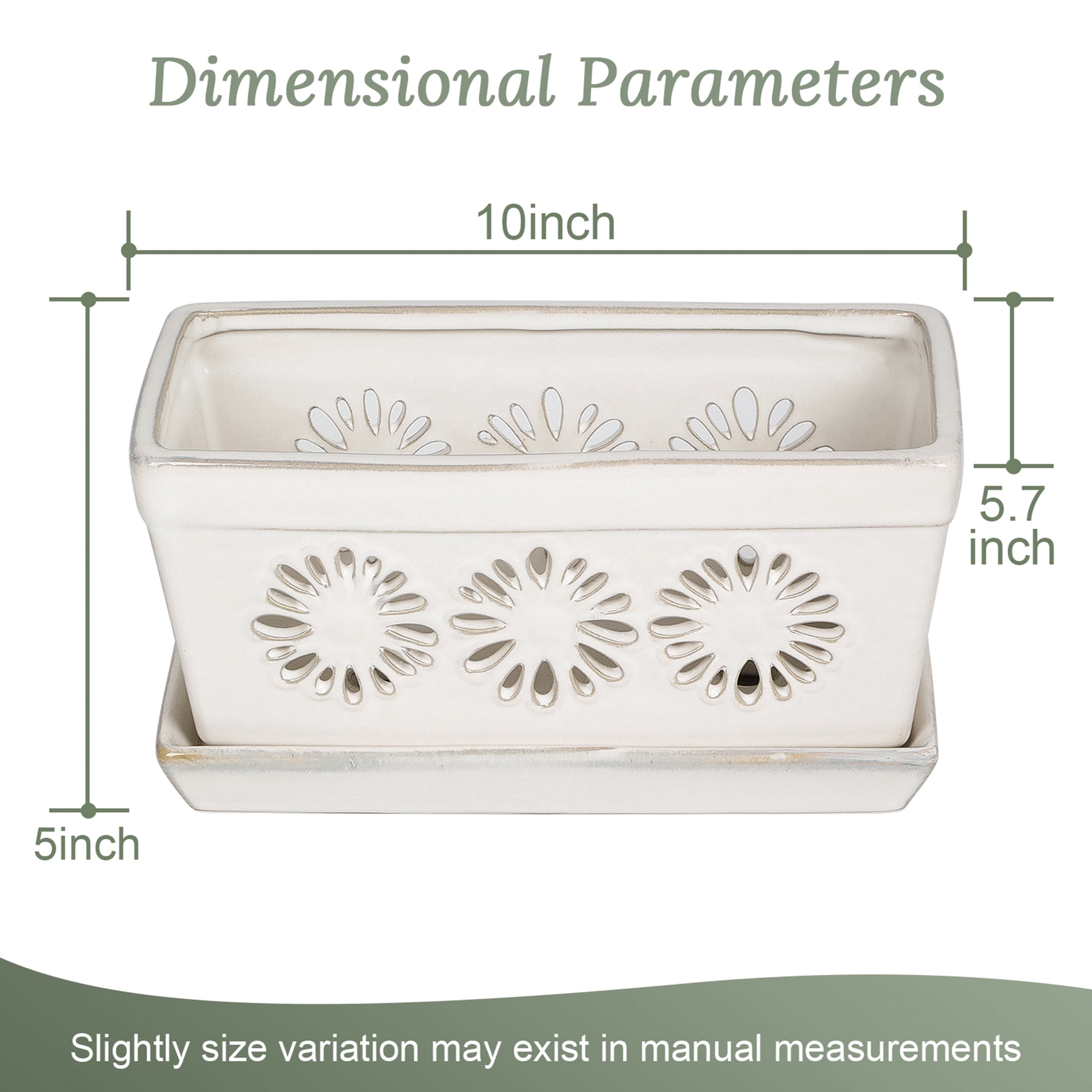 Ceramic orchid pot, 10 Inch orchid pots with holes, premium thickened handmade glazed pot for orchidaceae plants, indoor outdoor decorative flower pots for easy repotting