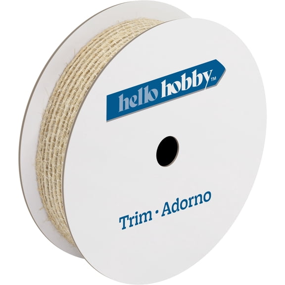 Hello Hobby Natural Jute Stripe Sewing Trim, 5/8 in x 3 yd