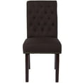 thumbnail image 6 of BizChair Brown Fabric Parsons Chair with Rolled Back, Accent Nail Trim and Walnut Finish, 6 of 11