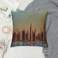 thumbnail image 2 of Heduofu Decorative Square Throw Pillow Cover  Wheel Panorama Jbr Landscape Metropolis Gulf Landmarks Parks Outdoor Linen Cozy Cushion Case for Car Couch Lving Room White, 2 of 5
