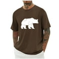 thumbnail image 2 of Tdoqot Mens Graphic T Shirts- Soft Casual Short Sleeve Loose Summer Tees Brown Size L, 2 of 5