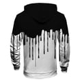 thumbnail image 5 of Men's Loose Fit Hoodie with Watercolor Print, Casual Long Sleeve Pullover Sweatshirt, Soft Brushed Fleece for Streetwear, Winter Comfort, Christmas Holiday Season,Black,L, 5 of 6