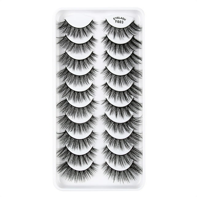 Pestañas, paquete múltiple, pestañas postizas de visón, volumen, finas, pares, estilo 8D, pestañas postizas, ojos de visón, 10 pares de pestañas, paquete de pestañas dramáticas