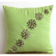 thumbnail image 4 of The HomeCentric Cushion Cover For Couch Decorative Green Designer Pillowcases Pack of 2 16x16 inch (40x40 cm) Suede Pillows For Couch Nature & Floral Rose Accent&nbsp;Pillows - Green Sawaan, 4 of 4