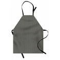 thumbnail image 1 of Retro Apron, Abstract Art Continuous Edgy Lines with Zigzags Monochromatic Design, Unisex Kitchen Bib with Adjustable Neck for Cooking Gardening, Adult Size, Charcoal Grey Eggshell, by Ambesonne, 1 of 4