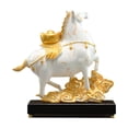 thumbnail image 2 of Estatua de caballo para decoración de mesa, centro de mesa de resina, figura de Feng Shui chino para Oro blanco, 2 of 8
