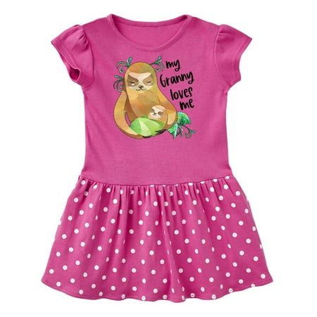 

Inktastic My Granny Loves Me Cute Sloth and Baby Gift Baby Girl Dress