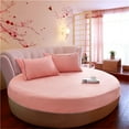 thumbnail image 6 of Four-Piece Set Four Pieces Beddings Cotton Solid Color Round Bed Sheet Red A, 6 of 9