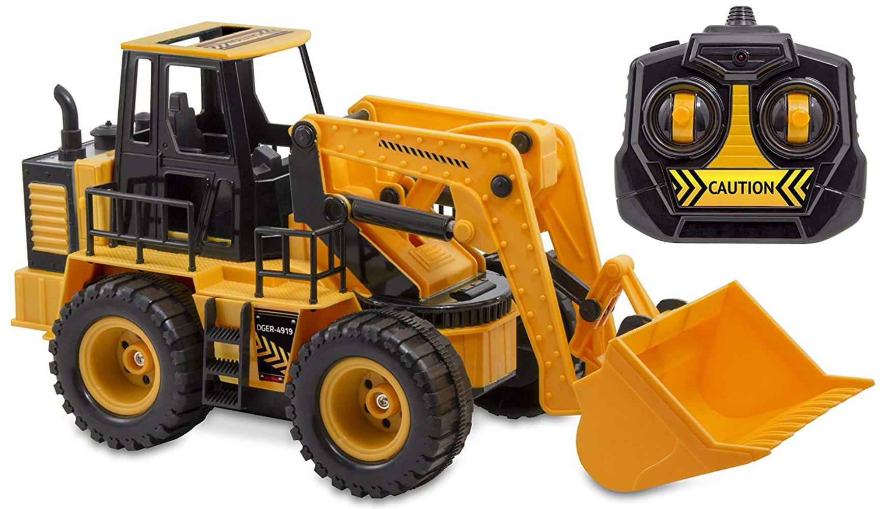 Moerc Remote Control Construction Bulldozer Digger Tractor Toys 5 Channel Full Functional Constructions Bulldozers Toy Radio Controlled Toys Digger for Kids Boys Ages