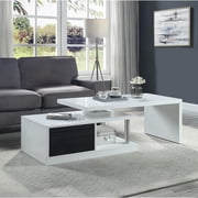 Acme Buck II Coffee Table w/Swivel Top White & Black High Gloss