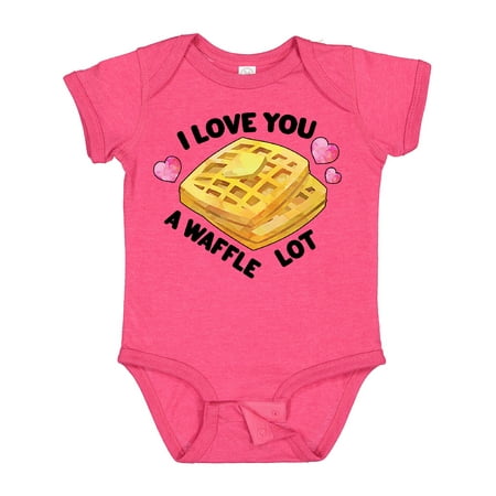 

Inktastic Valentine s Day I Love You a Waffle Lot with Hearts Boys or Girls Baby Bodysuit