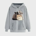 thumbnail image 2 of VEKDONE Hoodies for Women Cute Cat Graphic Pullover Sweatshirt Fall Long Sleeve Thin Fleece Hooded Sweatshirts Casual Loose Fit Lightweight Sweatshirts with Pockets, 2 of 6