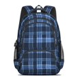 thumbnail image 2 of Blue and Black Checkered Pattern Backpack for School, Cute School Bag with Adjustable Shoulder Straps and Padded Back, 16.9"x12.6"x5.9", 2 of 5