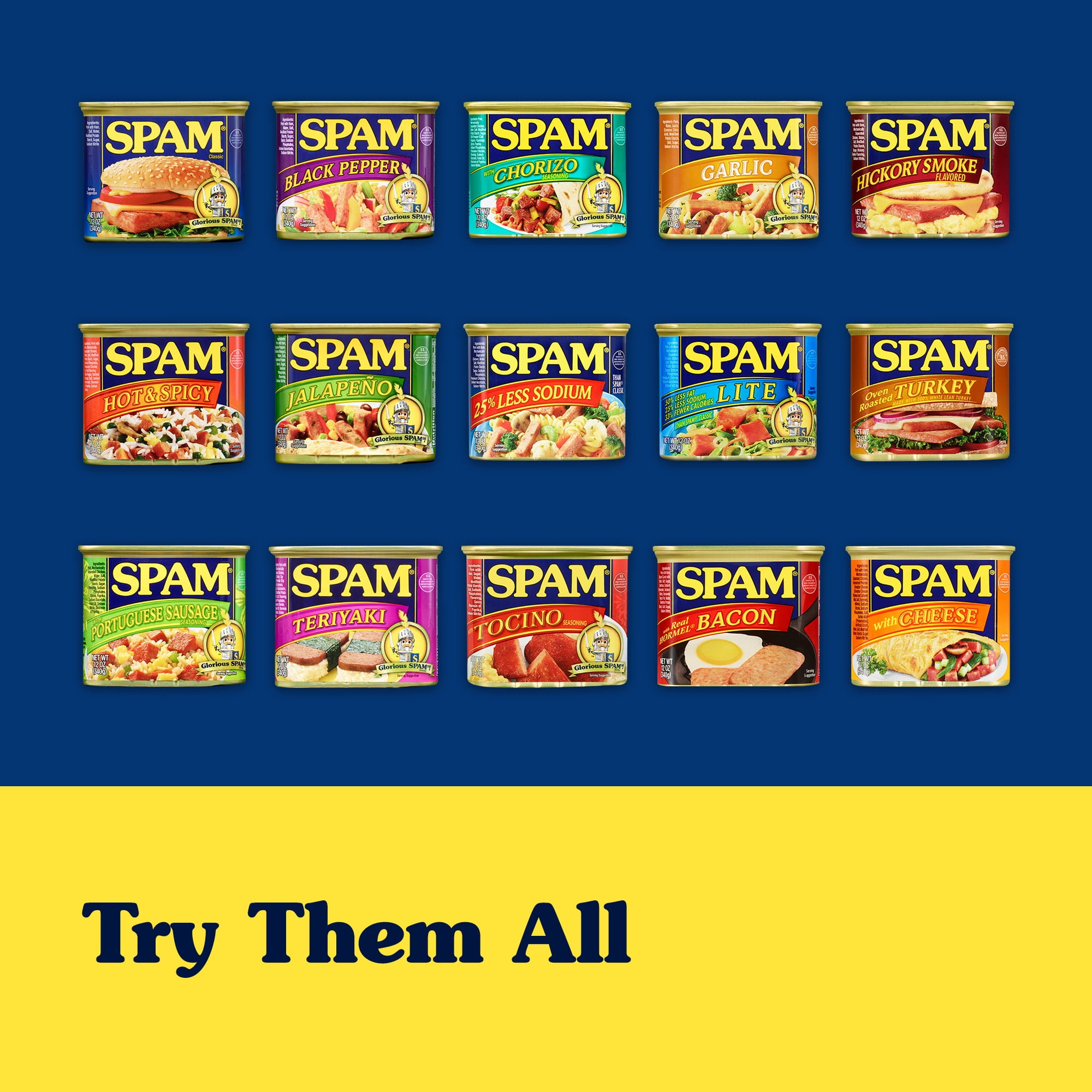 (12 pack) SPAM with Real HORMEL Bacon, 12 oz Aluminum Can, Canned Meats, 7 G Protein per Serving