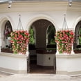 thumbnail image 4 of Artificial Hanging Flowers, Fake Mums for Decoration, Faux Silk Flower Bouquet for Wall, Home, Garden, Wedding, Outdoor Spring Summer Decor (Deep Pink), 4 of 11